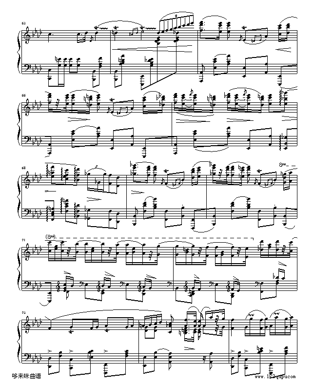 英雄波兰舞曲-肖邦钢琴曲谱（图1）