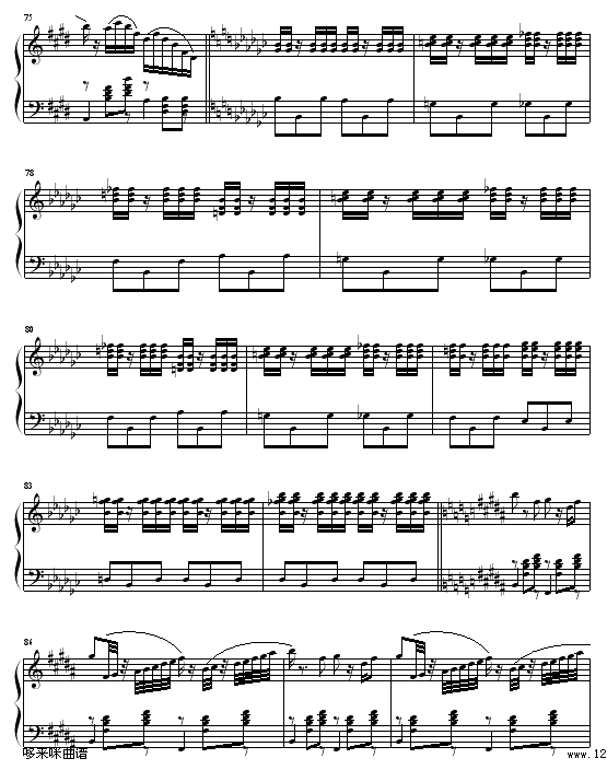 《天鹅湖组曲》之四-双人舞-柴科夫斯基钢琴曲谱（图7）