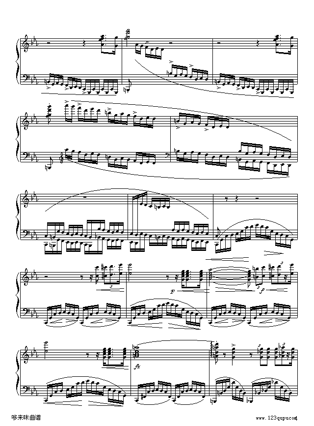 革命练习曲-肖邦钢琴曲谱（图4）