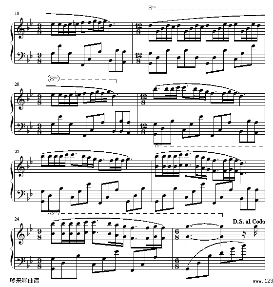 梦中的婚礼-席夙婵云版-克莱德曼钢琴曲谱（图3）