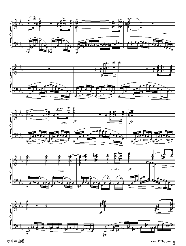 革命练习曲-肖邦钢琴曲谱（图2）