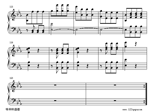 命运-第五交响乐-贝多芬钢琴曲谱（图6）