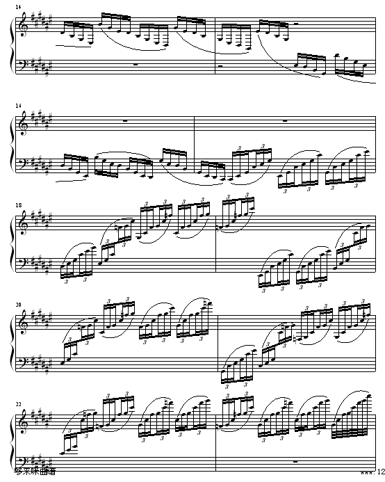 《天鹅湖组曲》之四-双人舞-柴科夫斯基钢琴曲谱（图3）