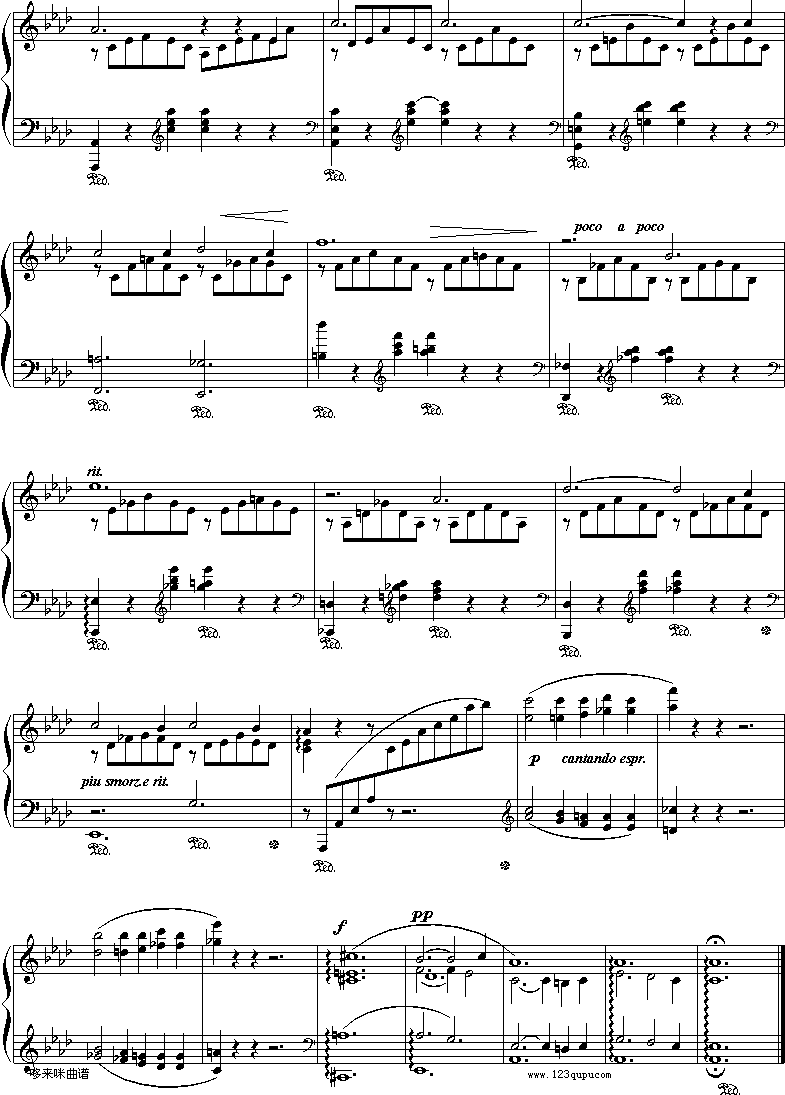 爱之梦-李斯特钢琴曲谱（图6）