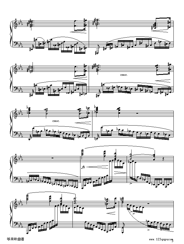 革命练习曲-肖邦钢琴曲谱（图3）