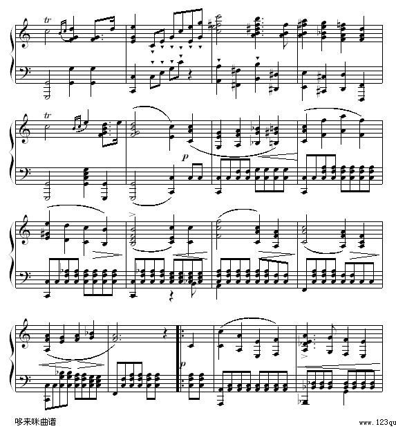 婚礼进行曲-门德尔松钢琴曲谱（图4）