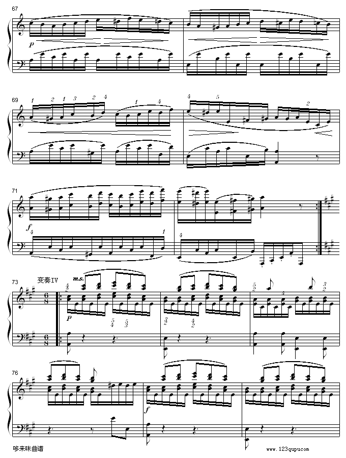 A大调钢琴奏鸣曲K331-寒风-莫扎特钢琴曲谱（图6）