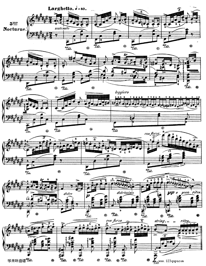 升F大调夜曲作品15号 - Nocturne Op.15 No.3-肖邦钢琴曲谱（图1）
