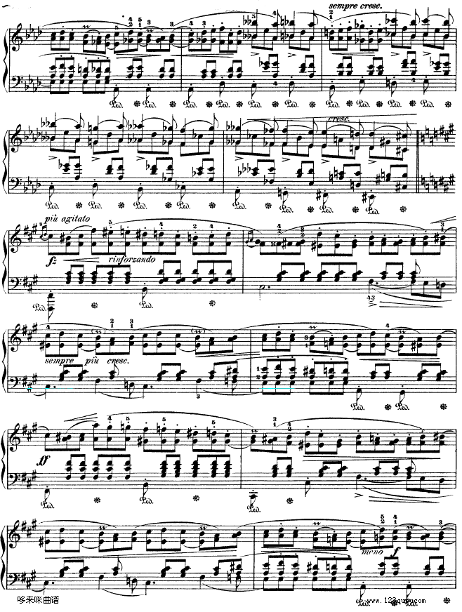B大调夜曲作品32号 -OP32 NO.2-肖邦钢琴曲谱（图6）