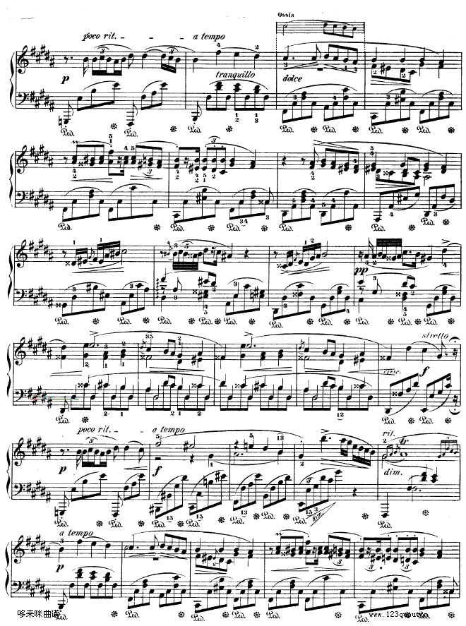 B大调夜曲作品32号 -OP32 NO.2-肖邦钢琴曲谱（图2）