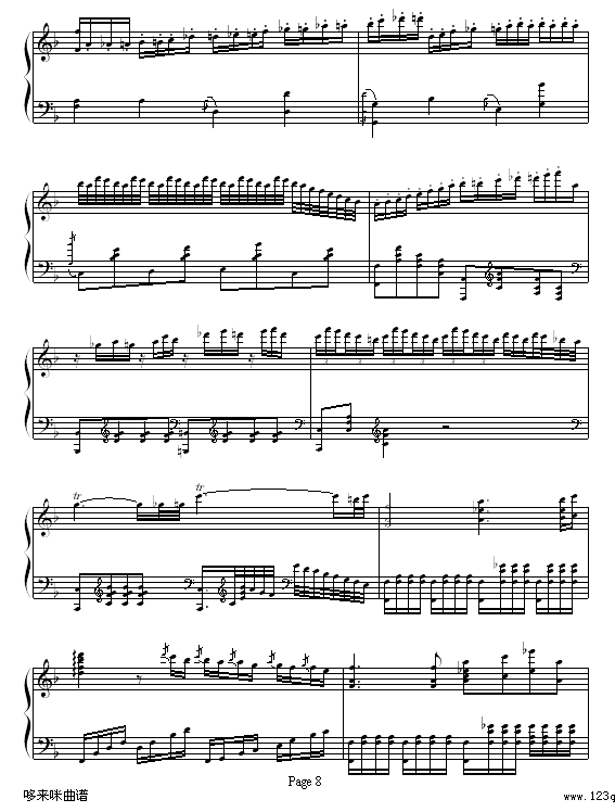 F大调浪漫曲-贝多芬钢琴曲谱（图8）