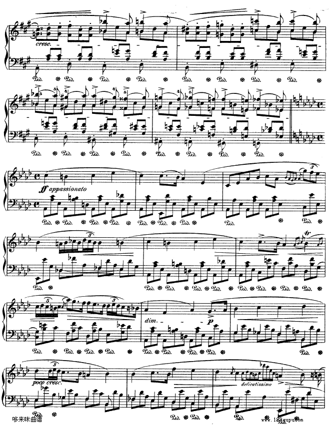 B大调夜曲作品32号 -OP32 NO.2-肖邦钢琴曲谱（图7）