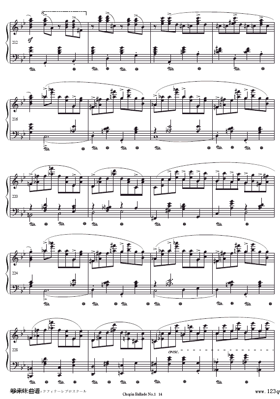 第一叙事曲-Ballade No.1-肖邦钢琴曲谱（图14）