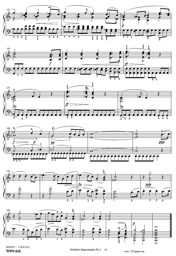即兴曲Op.90-1-舒伯特钢琴曲谱（图10）