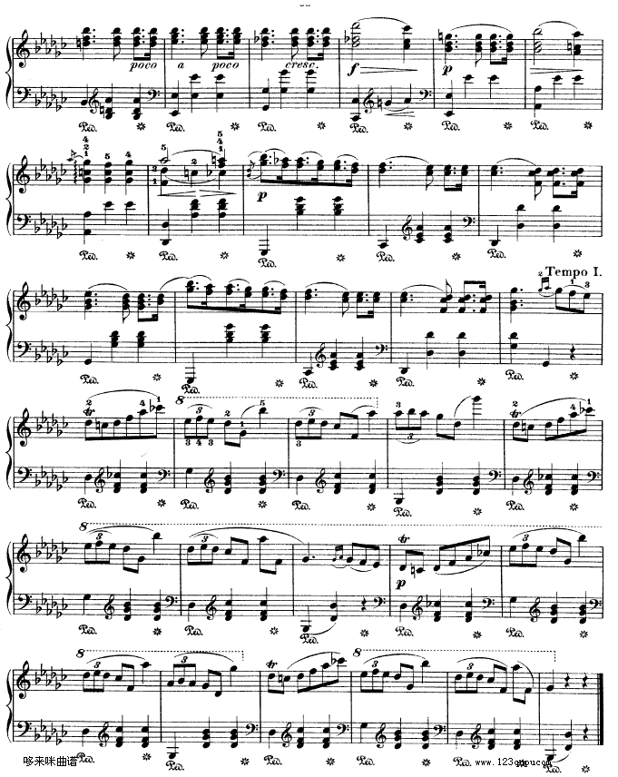 降G大调圆舞曲作品70 NO.1-肖邦钢琴曲谱（图3）
