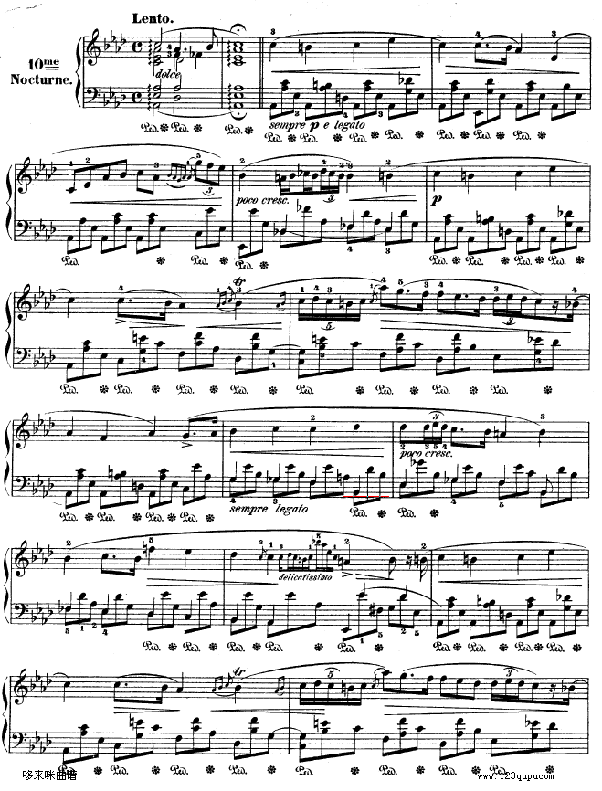 B大调夜曲作品32号 -OP32 NO.2-肖邦钢琴曲谱（图4）