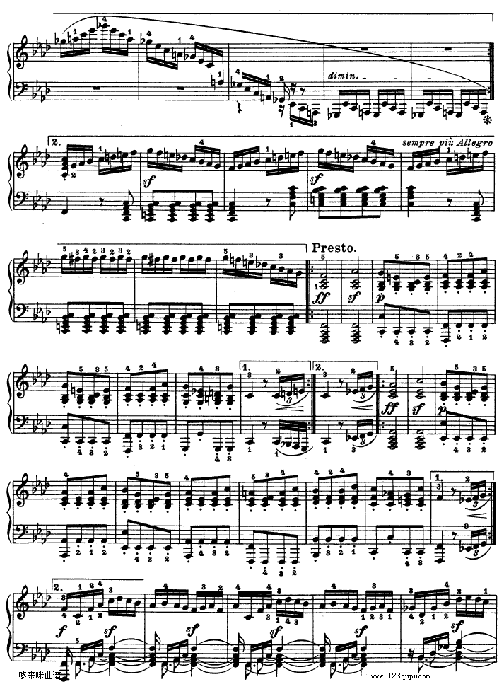 热情奏鸣曲-作品57号(第二十三钢琴奏鸣曲)-贝多芬钢琴曲谱（图28）