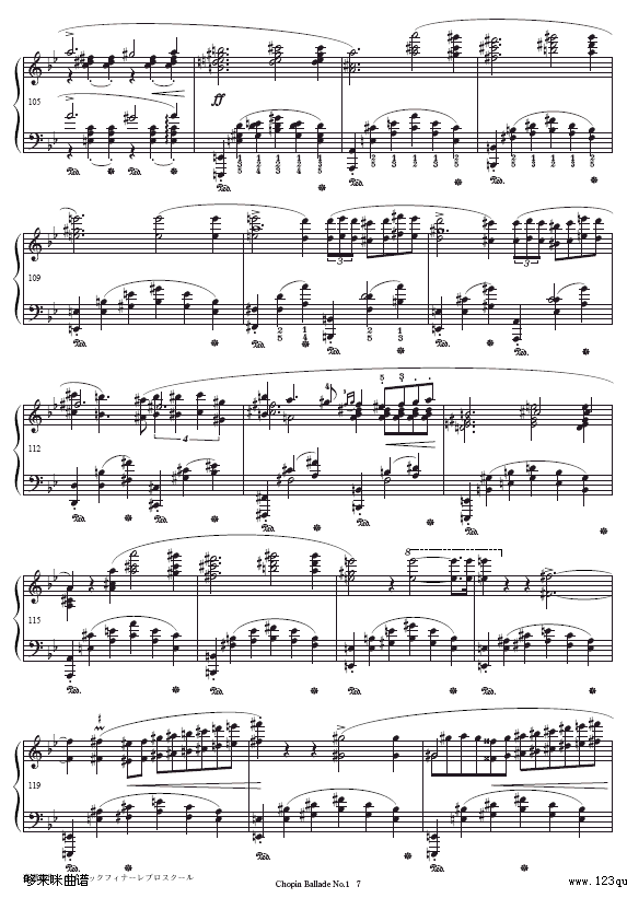 第一叙事曲-Ballade No.1-肖邦钢琴曲谱（图7）