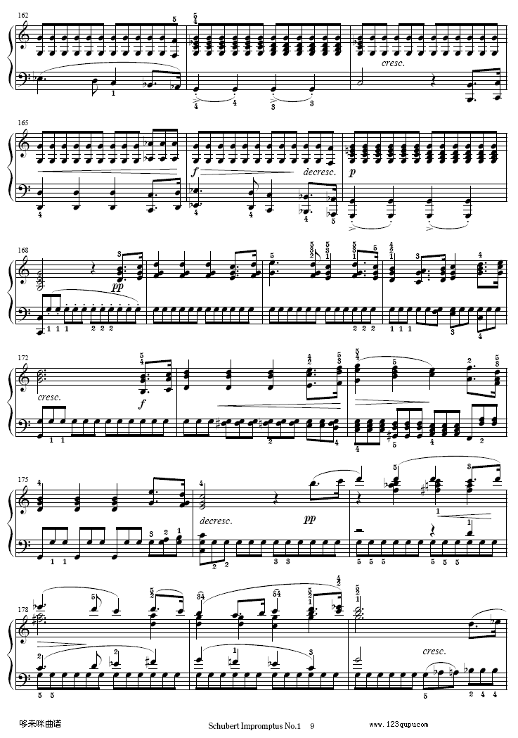 即兴曲Op.90-1-舒伯特钢琴曲谱（图9）