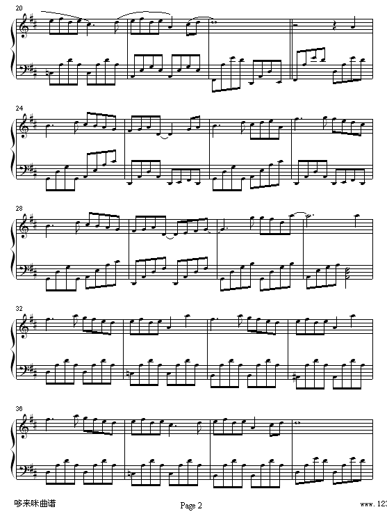 比特里克斯-班得瑞钢琴曲谱（图2）