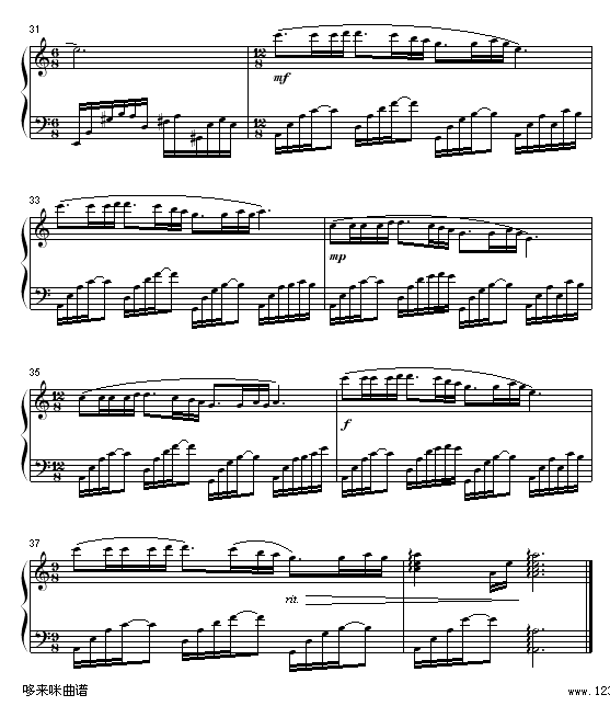 梦中的婚礼-克莱德曼钢琴曲谱（图4）