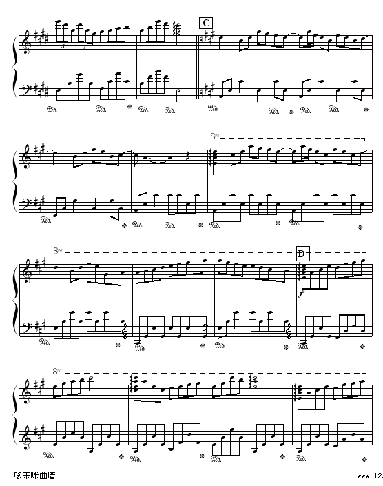 瓦妮莎的微笑-克莱德曼钢琴曲谱（图2）