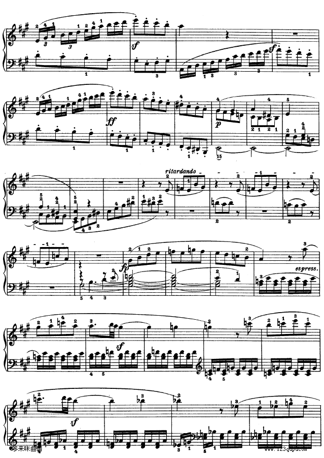 A大调第二钢琴奏鸣曲-贝多芬钢琴曲谱（图7）