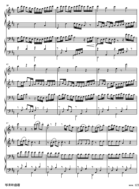 Canon - 四手联弹-帕赫贝尔-Pachelbel钢琴曲谱（图4）
