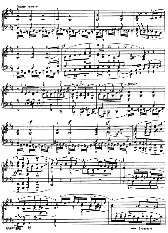 A大调第二钢琴奏鸣曲-贝多芬钢琴曲谱（图11）