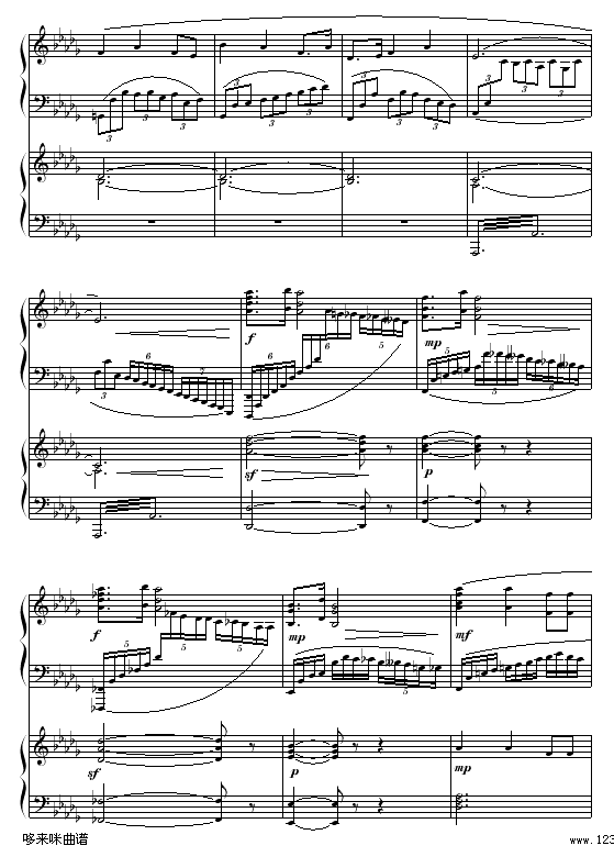 黄河愤-冼星海钢琴曲谱（图11）