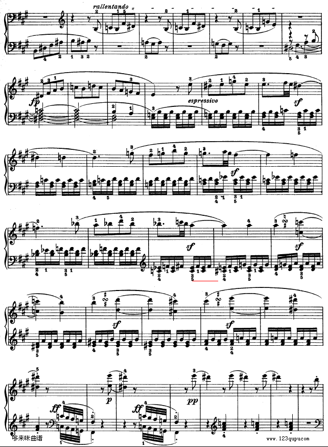 A大调第二钢琴奏鸣曲-贝多芬钢琴曲谱（图2）
