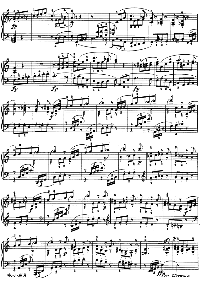 A大调第二钢琴奏鸣曲-贝多芬钢琴曲谱（图5）