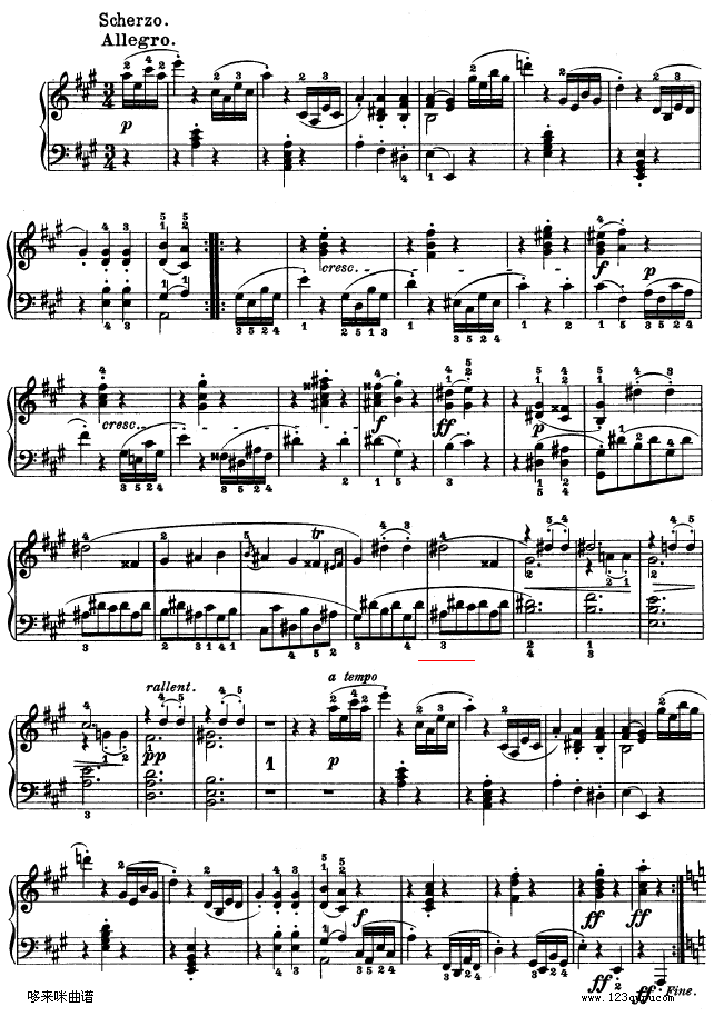 A大调第二钢琴奏鸣曲-贝多芬钢琴曲谱（图13）