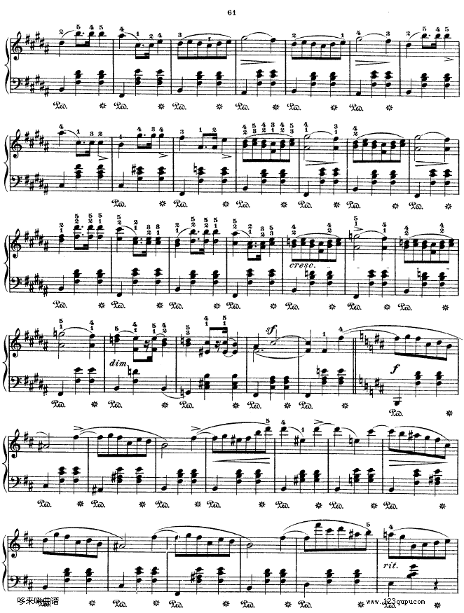 b小调圆舞曲作品69号之2-肖邦钢琴曲谱（图3）