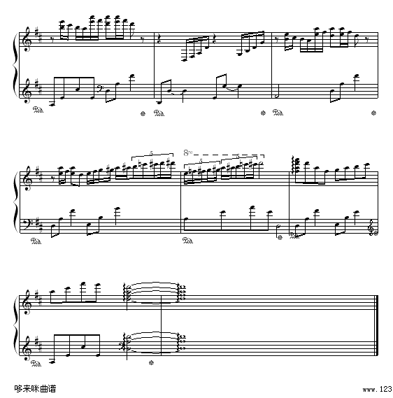 瓦妮莎的微笑-克莱德曼钢琴曲谱（图5）