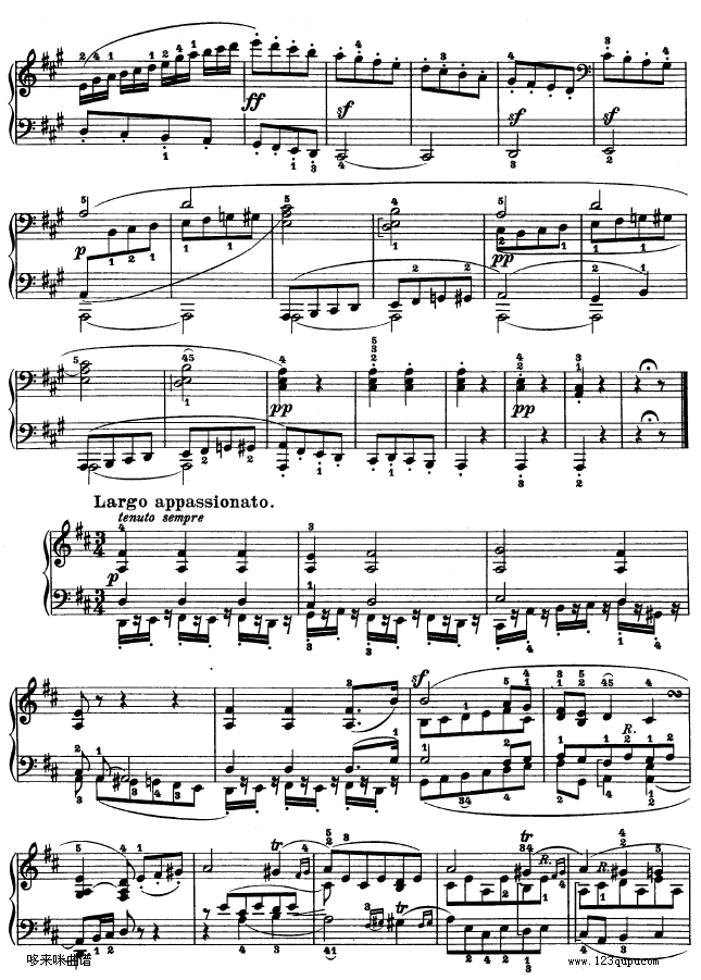 A大调第二钢琴奏鸣曲-贝多芬钢琴曲谱（图9）