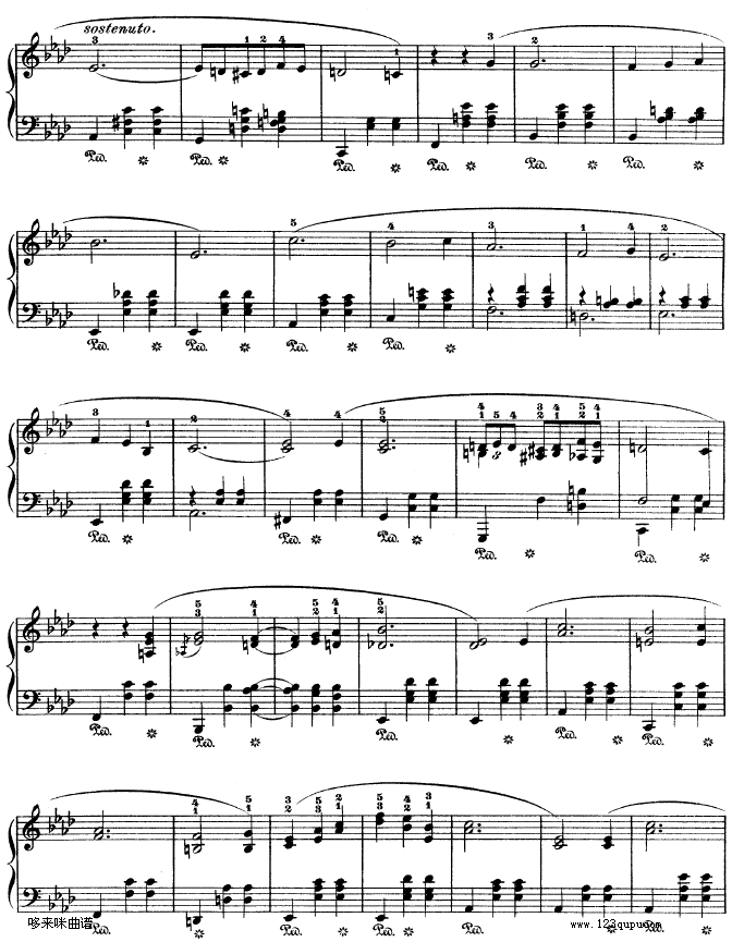 降A大调圆舞曲作品42-肖邦钢琴曲谱（图5）