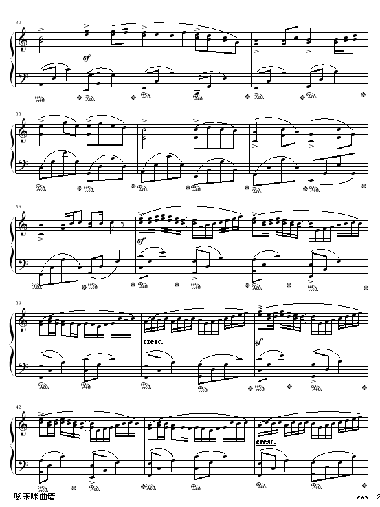 卡农-我的野蛮女友-帕赫贝尔-Pachelbel钢琴曲谱（图3）
