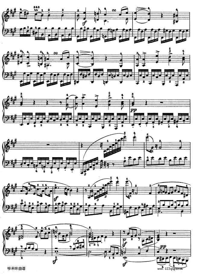 A大调第二钢琴奏鸣曲-贝多芬钢琴曲谱（图16）
