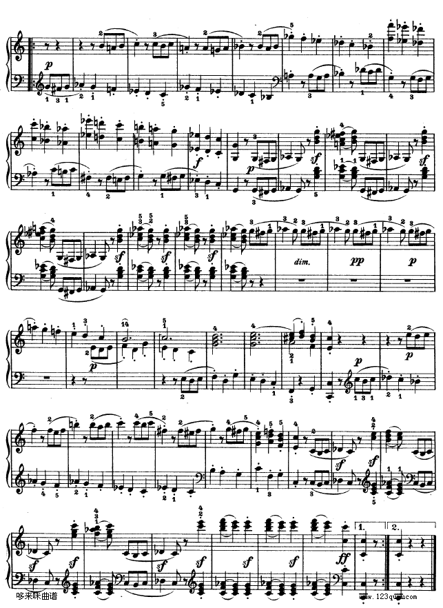 第三钢琴奏鸣曲 -Op.2 No.3-贝多芬钢琴曲谱（图15）