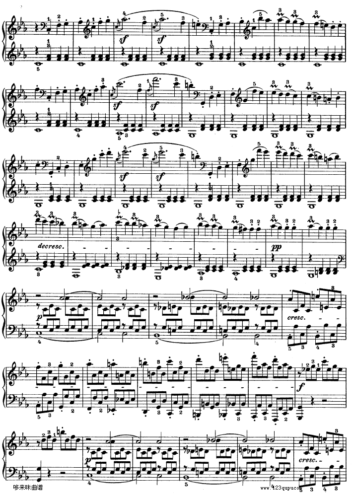 C小调第八琴奏鸣曲（悲怆）Op—13-贝多芬钢琴曲谱（图7）