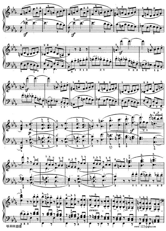 降E大调第四钢琴奏鸣曲-Op.7-贝多芬钢琴曲谱（图2）