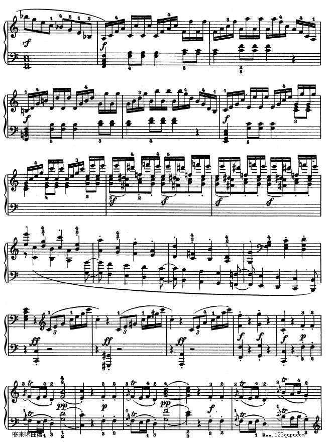 第三钢琴奏鸣曲 -Op.2 No.3-贝多芬钢琴曲谱（图8）