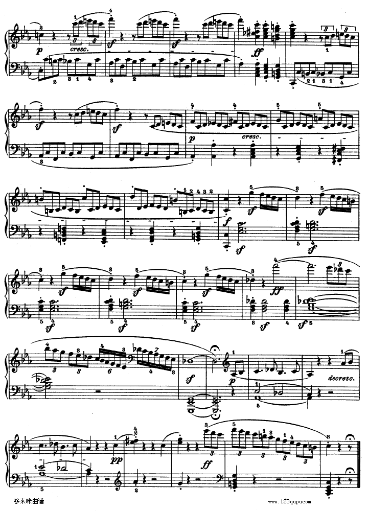 C小调第八琴奏鸣曲（悲怆）Op—13-贝多芬钢琴曲谱（图18）