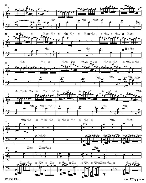 小星星变奏曲-莫扎特钢琴曲谱（图3）