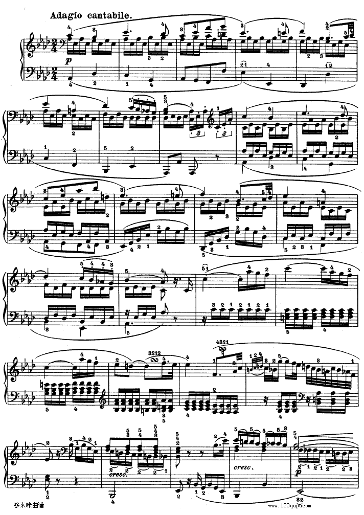 C小调第八琴奏鸣曲（悲怆）Op—13-贝多芬钢琴曲谱（图9）