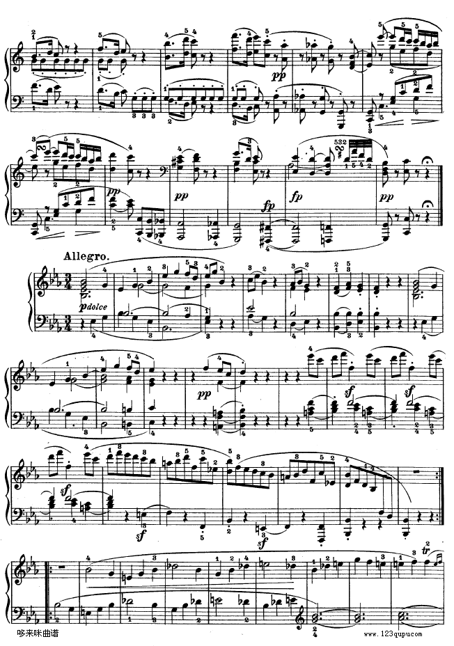 降E大调第四钢琴奏鸣曲-Op.7-贝多芬钢琴曲谱（图14）