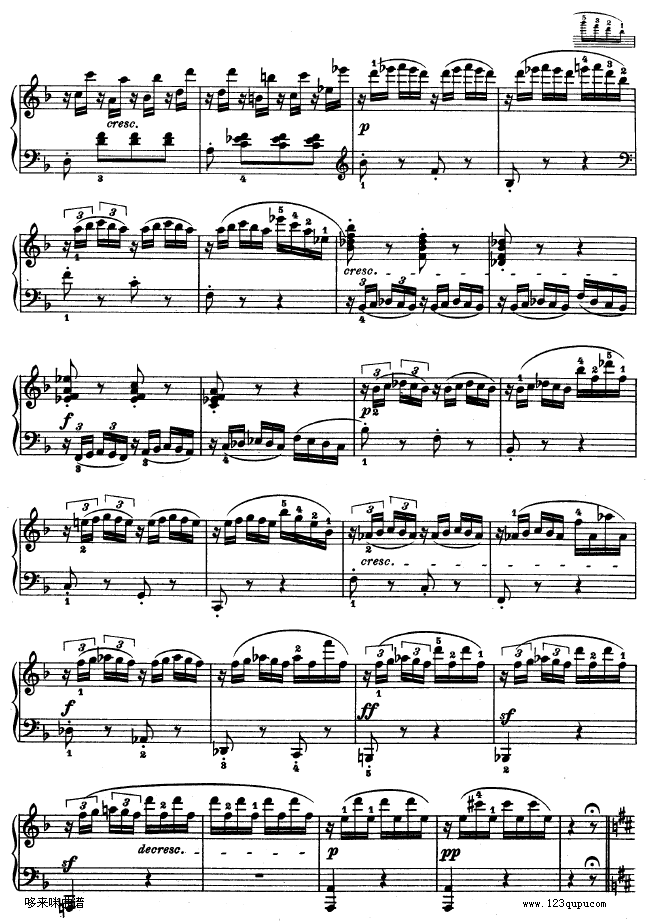 F大调第六钢琴奏鸣曲 - Op.10—2-贝多芬钢琴曲谱（图4）