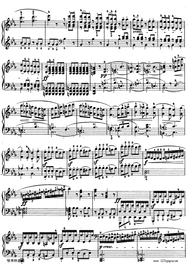 降E大调第四钢琴奏鸣曲-Op.7-贝多芬钢琴曲谱（图8）