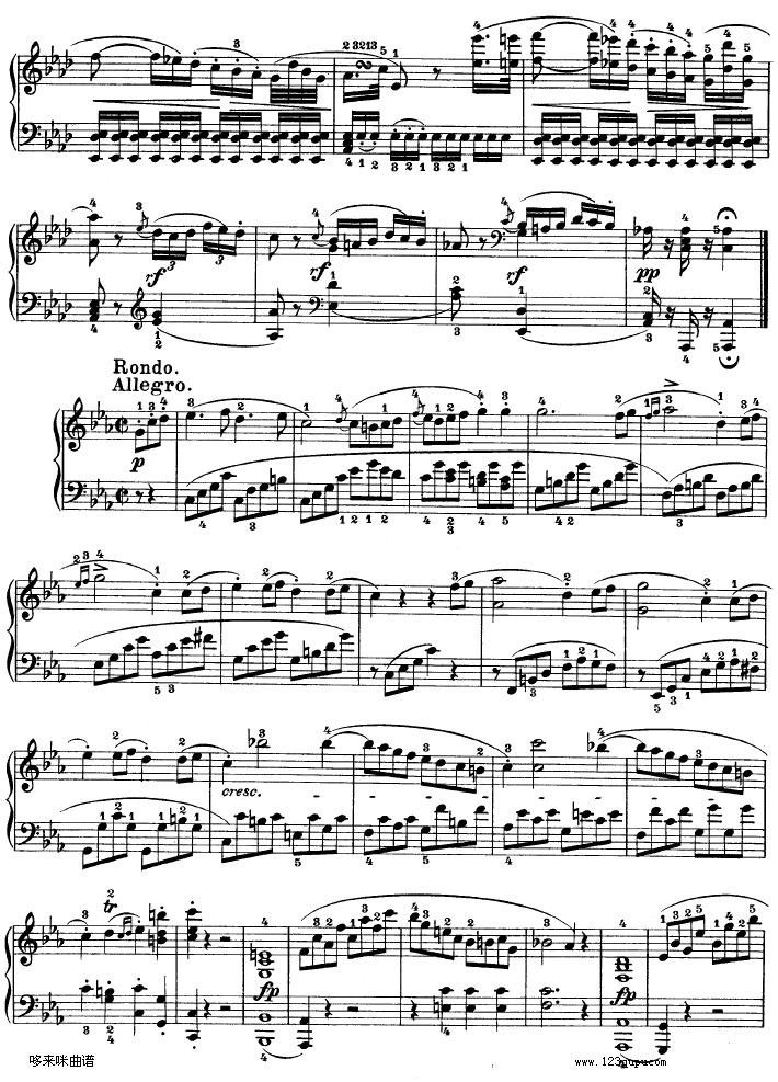 C小调第八琴奏鸣曲（悲怆）Op—13-贝多芬钢琴曲谱（图12）